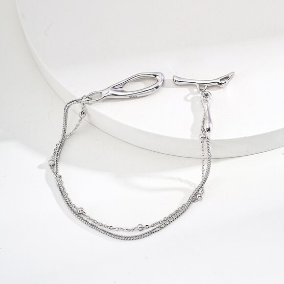 ✨ Artisan Original Multi-Strand Bracelet with Sculptural Toggle Clasp | S925 - Picture 9 of 12